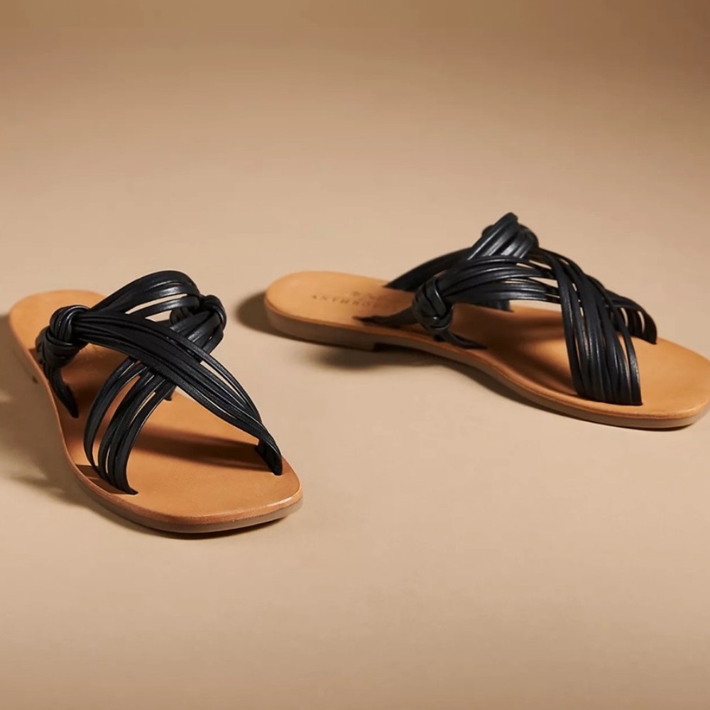 Mystic Matisse Anthropologie Black Strapped Sandals Size 10M